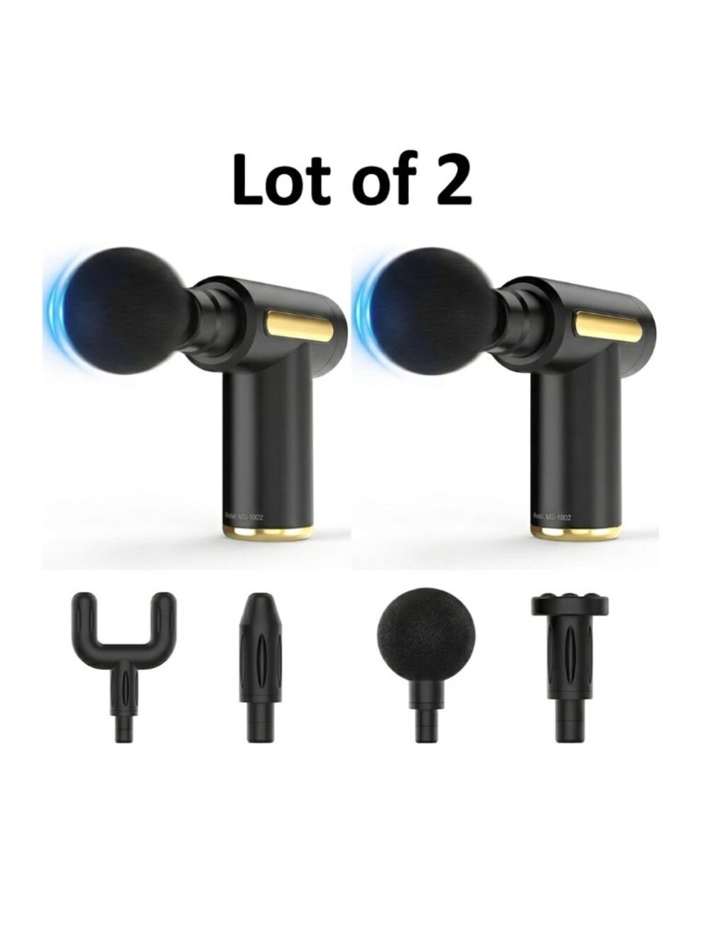 2 Deep Tissue Massage Gun Percussion Muscle Massager Neck Back Pain 4 Heads Case